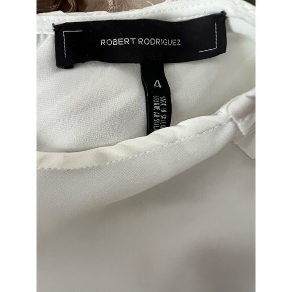 Robert Rodriguez Designer Women's Blouse Top Shirt White Couture Flowy 4 Cape - Picture 3 of 4